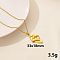 Stainless Steel Rhombus Pendant Necklaces, Cable Chain Necklaces, Real 18K Gold Plated