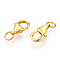 925 Sterling Silver Lobster Claw Clasps, with Jump Ring, with 925 Stamp, Real 18K Gold Plated, 9x5.5x2.5mm, Hole: 2.2mm