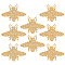 8Pcs Bee Hotfix Rhinestone, Iron on Appliques, Costume Accessories, for Clothes, Bags, Pants, Sunflower, 60x80x1mm