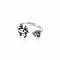 Men's Alloy Cuff Finger Rings, Open Rings, Cadmium Free & Lead Free, Frog, Antique Silver, US Size 7 1/2(17.7mm)