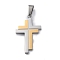 304 Stainless Steel Pendants, Cross, Golden & Stainless Steel Color, 37.5x23x3mm, Hole: 4.5x9mm