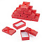 Cardboard Jewelry Set Packaging Boxes, with Sponge Inside, for Rings, Small Watches, Necklaces, Earrings, Bracelet, Rectangle, FireBrick, 8x5x2.5cm