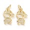 Brass Micro Pave Clear Cubic Zirconia Pendants, Long-Lasting Plated, Little Boy, Real 18K Gold Plated, 14.5x9x2.5mm, Hole: 3.6mm