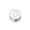 Stainless Steel Beads, Flat Round, Platinum, Hamsa Hand, 9x3mm