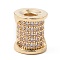 Eco-Friendly Rack Plating Brass Micro Pave Cubic Zirconia Beads, Long-Lasting Plated, Lead Free & Cadmium Free, Column, Real 18K Gold Plated, 9.5x8mm, Hole: 3mm