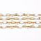 Ion Plating(IP) 304 Stainless Steel Link Chains, with Spool, with Enamel, Soldered, Golden, White, 4~10x2x0.4~2mm, about 32.8 Feet(10m)/roll