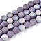 Frosted Opaque Glass Beads Strands, Round, Half Plated, AB Color Plated, Lilac, 9.5~10mm, Hole: 1.2mm, about 39~41pcs/strand, 14.57~15.75 inch(37~40cm)