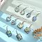 Abalone Shell/Paua Shell Dangle Earrings, with Brass Findings, Mixed Shapes, Platinum, 38~58mm, Pin: 0.7mm