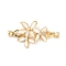 Brass Micro Pave Clear Cubic Zirconia Fold Over Clasps, Cadmium Free & Nickel Free & Lead Free, with Enamel, Flower, Real 18K Gold Plated, 45x25mm