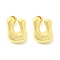 Rack Plating Brass Earrings, Cadmium Free & Lead Free, Long-Lasting Plated, Stud Earrings, Alphabet, Real 18K Gold Plated, Letter U, 14x11mm