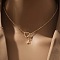 Heart Letter Brass Micro Pave Clear Cubic Zirconia Initial Lariat Necklaces, Golden, Letter A, 13.78~17.72 inch(35~45cm)