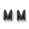 304 Stainless Steel Charms, Alphabet, Electrophoresis Black, Letter.M, 8x7x3mm, Hole: 1.8mm