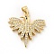 Rack Plating Brass Micro Pave Clear Cubic Zirconia Pendants, Long-Lasting Plated, Lead Free & Cadmium Free, Bird, Real 18K Gold Plated, 26x27.5x4mm, Hole: 3.5x4mm