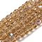 Electroplate Transparent Glass Beads Strands, Faceted, Round, Rainbow Plated, Goldenrod, 6mm, Hole: 1mm, about 98~100pcs/strand, 20.39~20.59 inch(51.8~52.3cm)