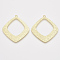 Alloy Pendants, Rhombus, Light Gold, 47x43.5x1mm, Hole: 1.8mm, side length: 36~36.5mm