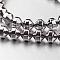 Electroplate Non-magnetic Synthetic Hematite Bead Strands, Bicone, Silver Plated, 6x6mm, Hole: 1mm, about 61pcs/strand, 15.7 inch