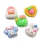 Rabbit Theme Opaque Resin Decoden Cabochons, Bag & Rabbit & Apple, Mixed Shapes, Mixed Color, 15.5~19x17~20.5x8mm