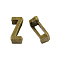 Tibetan Style Alloy Letter Slide Charms, Cadmium Free & Nickel Free & Lead Free, Letter.Z, 11x2~8x4mm, Hole: 7x2mm, about 1135pcs/1000g
