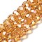 Transparent Glass Beads, 32 Facets, AB Color Plated, Round, Sandy Brown, 10x8.5~9mm, Hole: 1.6mm, about 67pcs/strand, 23.62''(60cm)