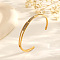 Stainless Steel Micro Pave Clear Cubic Zirconia Cuff Bangles for Women, Real 18K Gold Plated, Inner Diameter: 2-1/2 inch(6.3cm)