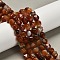 Dyed Natural Banded Agate Beads Strands, Star Cut Round Beads, Faceted, Chocolate, 9.5~10x9~10x9~10mm, Hole: 1~1.2mm, about 36~38pcs/strand, 13.58~14.37''(34.5~36.5cm)
