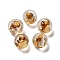 Handmade Lampwork Beads, with Gold & Silver Foil, Oval, Peru, 11.5~12x11~11.5mm, Hole: 1.8~2mm