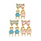 Brass Micro Pave Cubic Zirconia Pendants, Human, with Glass, Cadmium Free & Lead Free, Real 18K Gold Plated, Rack Plating, Long-Lasting Plated, Mixed Color, 34x20.5x5.5mm, Hole: 1mm
