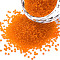 15/0 Transparent Czech Glass Seed Beads, Round, Dark Orange, 1.5x1mm, Hole: 0.5mm, about 500g/bag