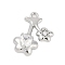 Brass Micro Pave Cubic Zirconia Pendants, Flower, Platinum, Platinum, 15.5x13x6mm, Hole: 1.4mm