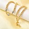 Brass Micro Pave Clear Cubic Zirconia Round Beaded Necklaces for Women, with 925 Sterling Silver Clasps, Long-Lasting Plated, Rack Plating  Lead Free & Cadmium Free, Real 18K Gold Plated, 15.94 inch(40.5cm)