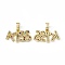 Brass Micro Pave Cubic Zirconia Pendants, Cadmium Free & Nickel Free & Lead Free, Word KISS Charms, Real 18K Gold Plated, 11.5x20x2mm, Hole: 3x5.5mm