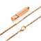 Clear Cubic Zirconia Cuboid Urn Ashes Pendant Necklace, Stainless Steel Memorial Jewelry for Women, Rose Gold, 19.69 inch(50cm)