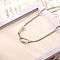 Luxury Stainless Steel Imitation Pearl Pendant Necklace for Daily Unisex Wear, Stainless Steel Color, 17.72 inch(45cm)