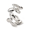 Non-Tarnish 304 Stainless Steel Open Cuff Rings, Oval, Stainless Steel Color, US Size 7 1/4(17.5mm)