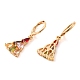 Серьги с подвесками из золотой латуни EJEW-B037-23G-2