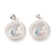 Латунные микропаве прозрачные подвески с фианитом ZIRC-L096-27P-1