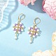 Серьги из нержавеющей стали 304 с цветком и крестом EJEW-MZ00507-03-1