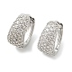 Латунные серьги-кольца из прозрачного кубического циркония EJEW-M077-20P-2
