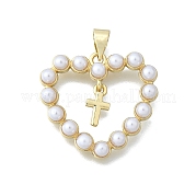 Сердце с крестом латунные подвески KK-V010-19G