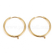 Фурнитура для сережек-колец Huggie Hoop из хирургической нержавеющей стали 316 STAS-S116-257A-G