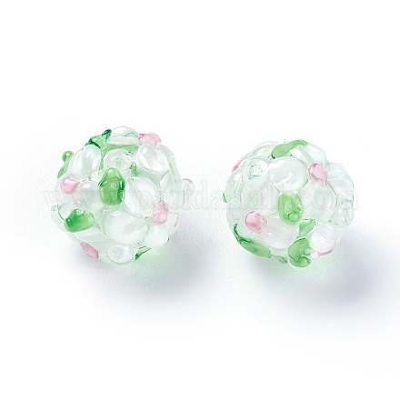Ручной работы ухабистым Шарики Lampwork LAMP-E021-06J-1