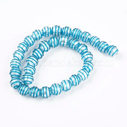Ручная серебряная фольга стеклянные бусины Lampwork FOIL-G027-01B-1