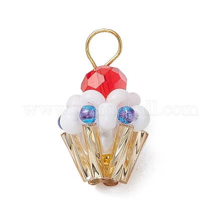 Подвески-кексы из стеклянных бусин PALLOY-MZ00581-03-1