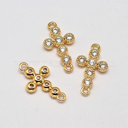 Крест из латуни микро проложить Aaa Цирконом подвески ZIRC-L050-04G-NR-1