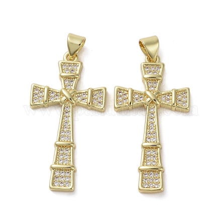 Латунные микропаве прозрачные подвески с фианитом KK-H466-09G-04-1