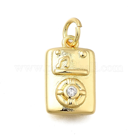 Подвески латунные горный хрусталь KK-V002-01G-1