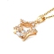 Brass Micro Pave Clear Cubic Zirconia Pendant Necklaces for Women, 201 Stainless Steel Cable Chain Necklaces, Star, 16.14 inch(41cm), Pendant: 17x14.5mm