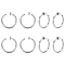 4 Pairs 201 Stainless Steel Retractable Clip-on Hoop Earrings, For Non-pierced Ears, with 304 Stainless Steel Pins, Stainless Steel Color, 20x2mm