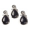 Synthetic Blue Goldstone Pendants, with Brass Findings, Flower with Teardrop, 56x28x8mm, Hole: 5x2.5mm