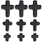 90Pcs 3 Styles Synthetic Turquoise Beads, Dyed, Cross, Black, 10~20x8~15x3.5~4mm, Hole: 1mm, 30pcs/style
